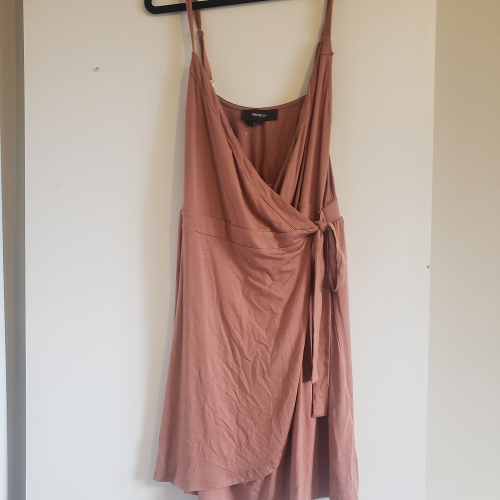 Thin strap, short, wrap dress